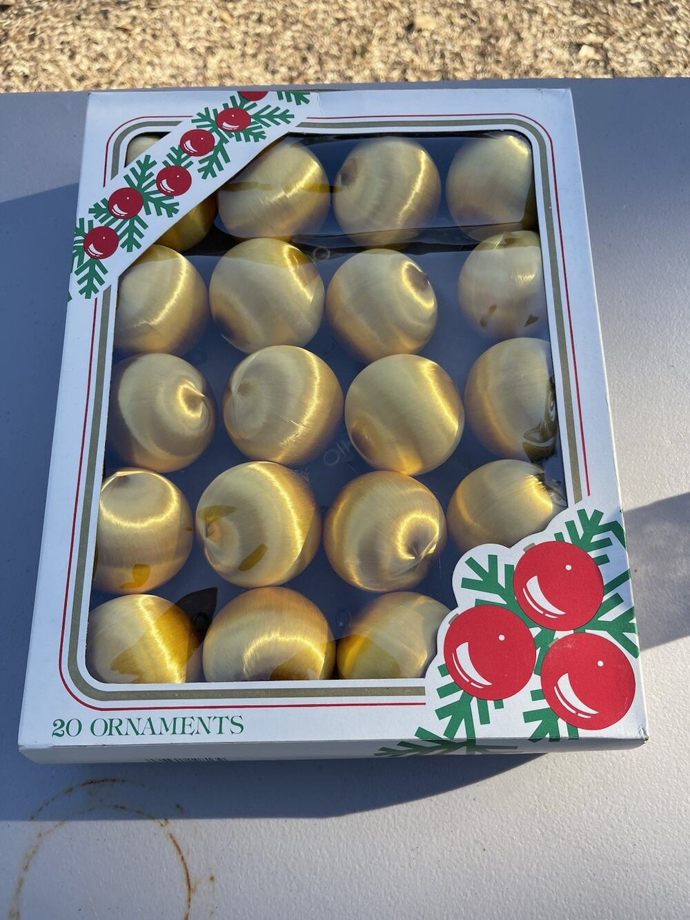 Vintage RAUCH Spun Satin Gold Christmas Ornaments Unbreakable Balls 2.5”